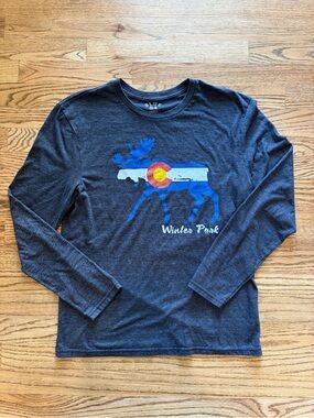 Blue 84 Navy Long-Sleeve Winter Park Moose Graphic Tee